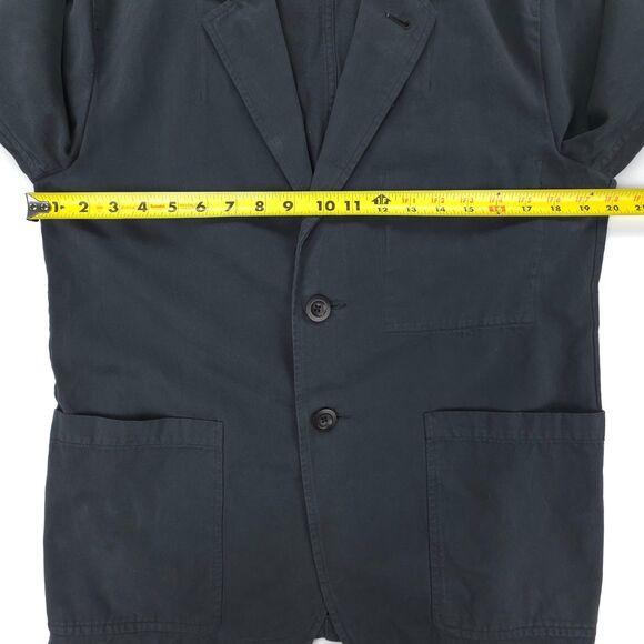 MR P. Garment Dyed Organic Cotton Twill Blazer Steel Blue Tailored Quiet Luxury - Picture 4 of 12
